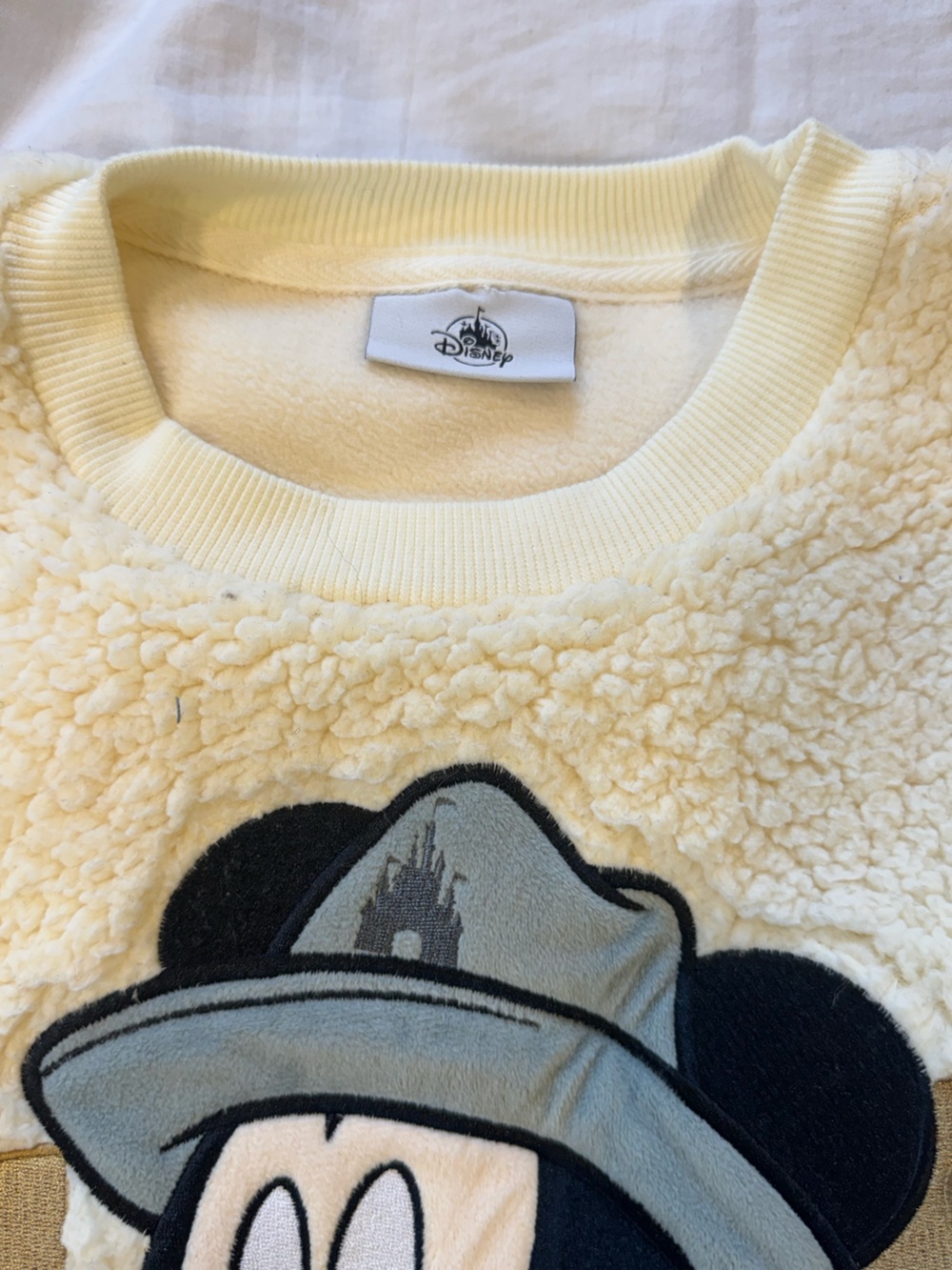 Disney Shanghai Mickey Sherpa Fleece Sweatshirt Oversized Cozy Y2K Pullover NWOT - Picture 5 of 8